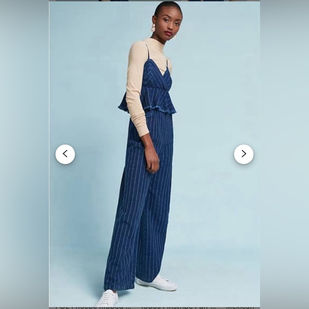 ett:twa Denim Pinstripe Jumpsuit